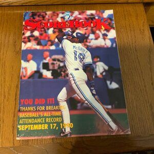 TORONTO BLUE JAYS SCOREBOOK MAGAZINE - SEPT. 13-23, 1990  FRED MCGRIFF ON COVER